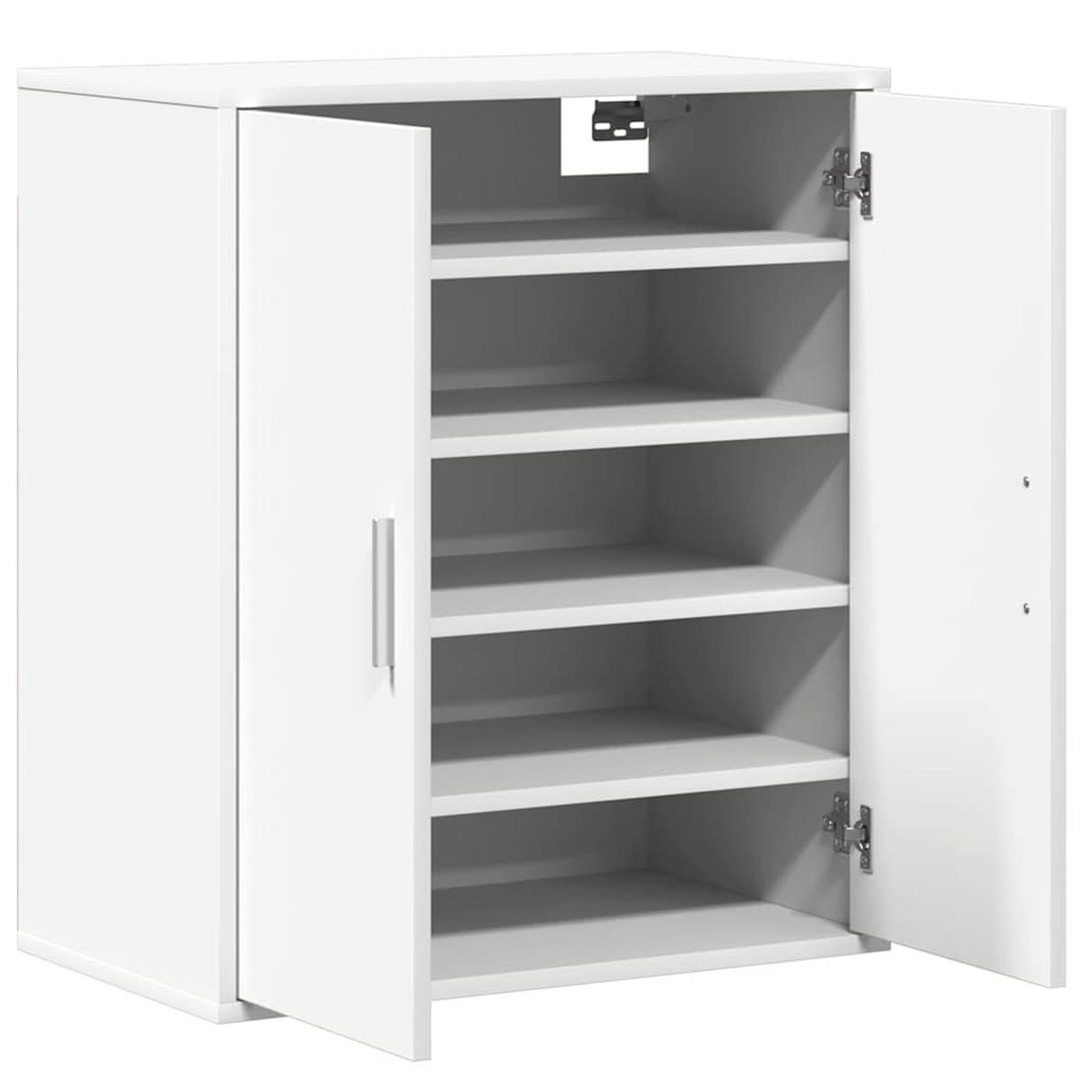 SCHUHSCHRANK Weiss 60/35/70 Cm Holzwerkstoff - Weiß, Holzwerkstoff (35/70/60cm) - vidaXL