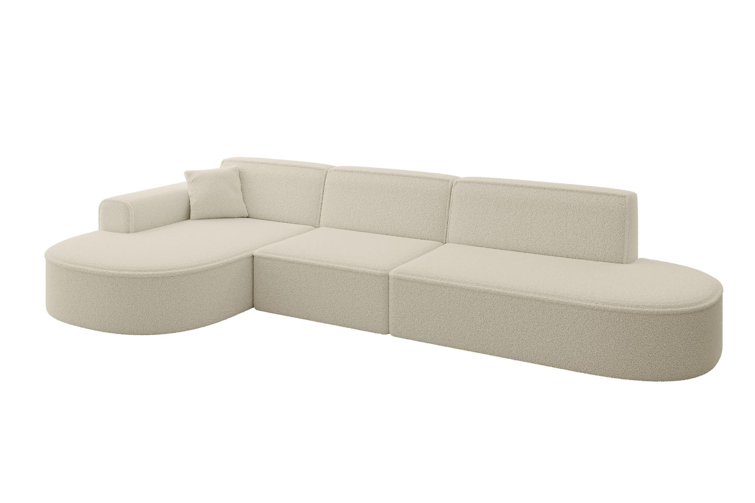 ALTDECOR ROHOVÁ SEDACÍ SOUPRAVA s otomanem vlevo MARI-L2 – 328 × 171 × 79 cm, béžová buklé