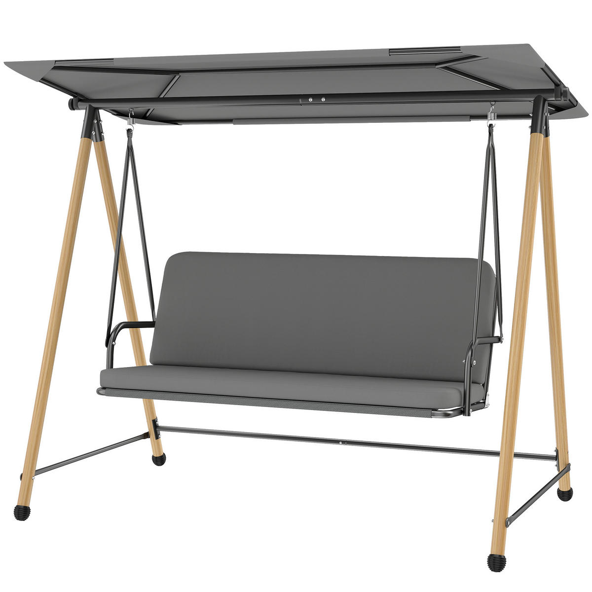 HOLLYWOODSCHAUKEL Grau 208/125/180 cm - Grau, Metall (208/180/125cm) - PANGIVO