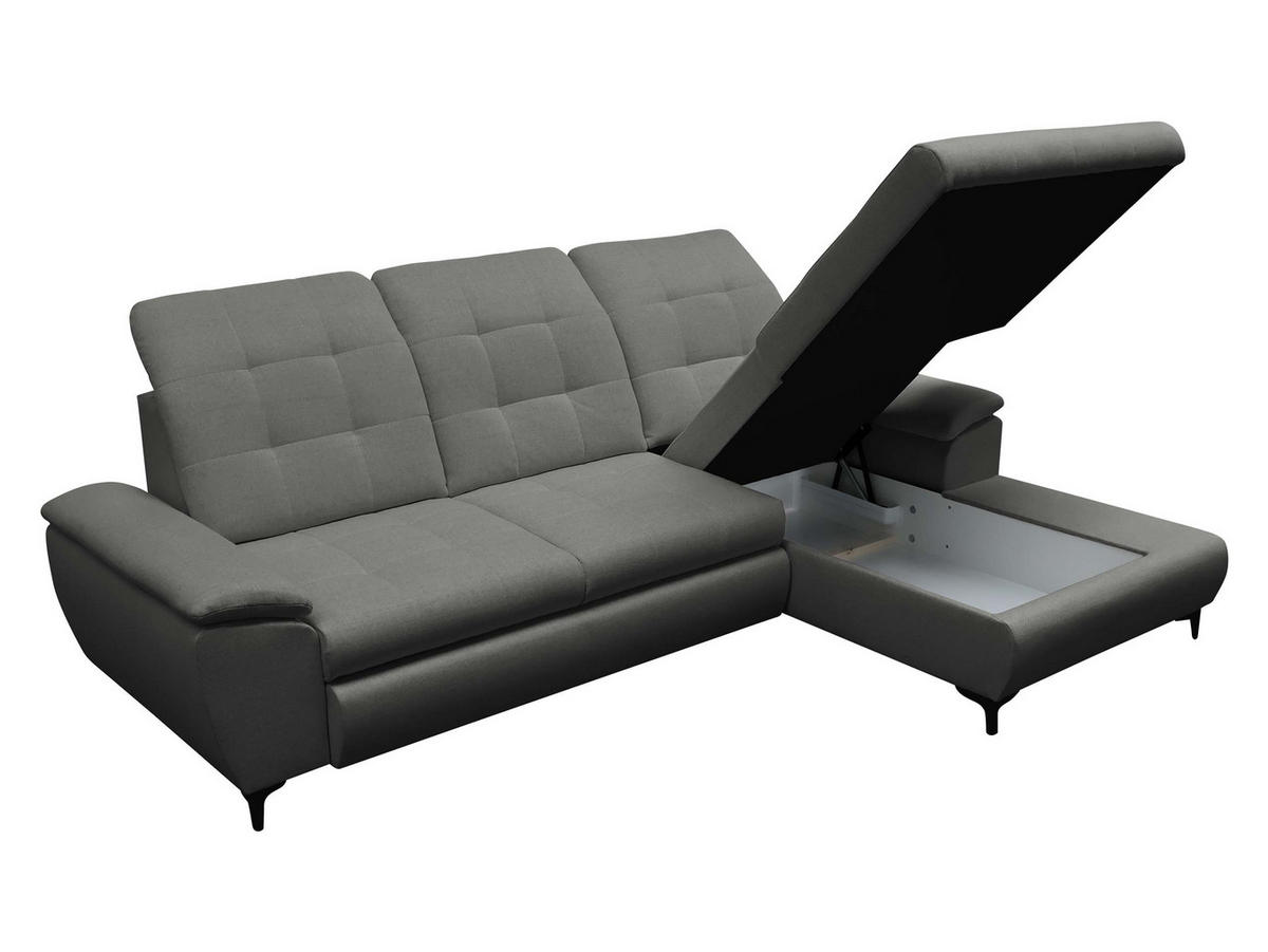 ECKSOFA Crystal, Seite: Rechts - Beige/Schwarz, Holz/Textil (260/182cm) - MIRJAN24