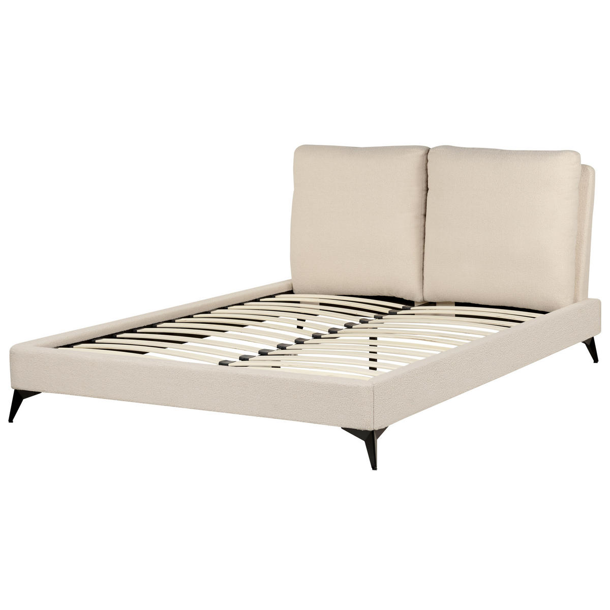 POLSTERBETT 140/200cm Helles Beige Melle - Beige, Textil (140/200cm) - Beliani