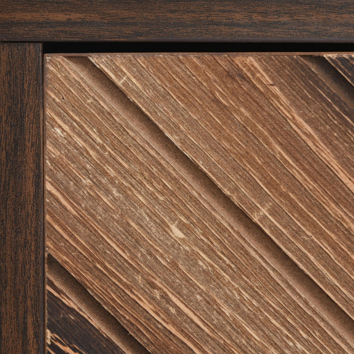 SIDEBOARD 3 Türen, 6 Fächer, Holzfront, für Küche - Kastanienfarben, Holz (120/76/38cm)