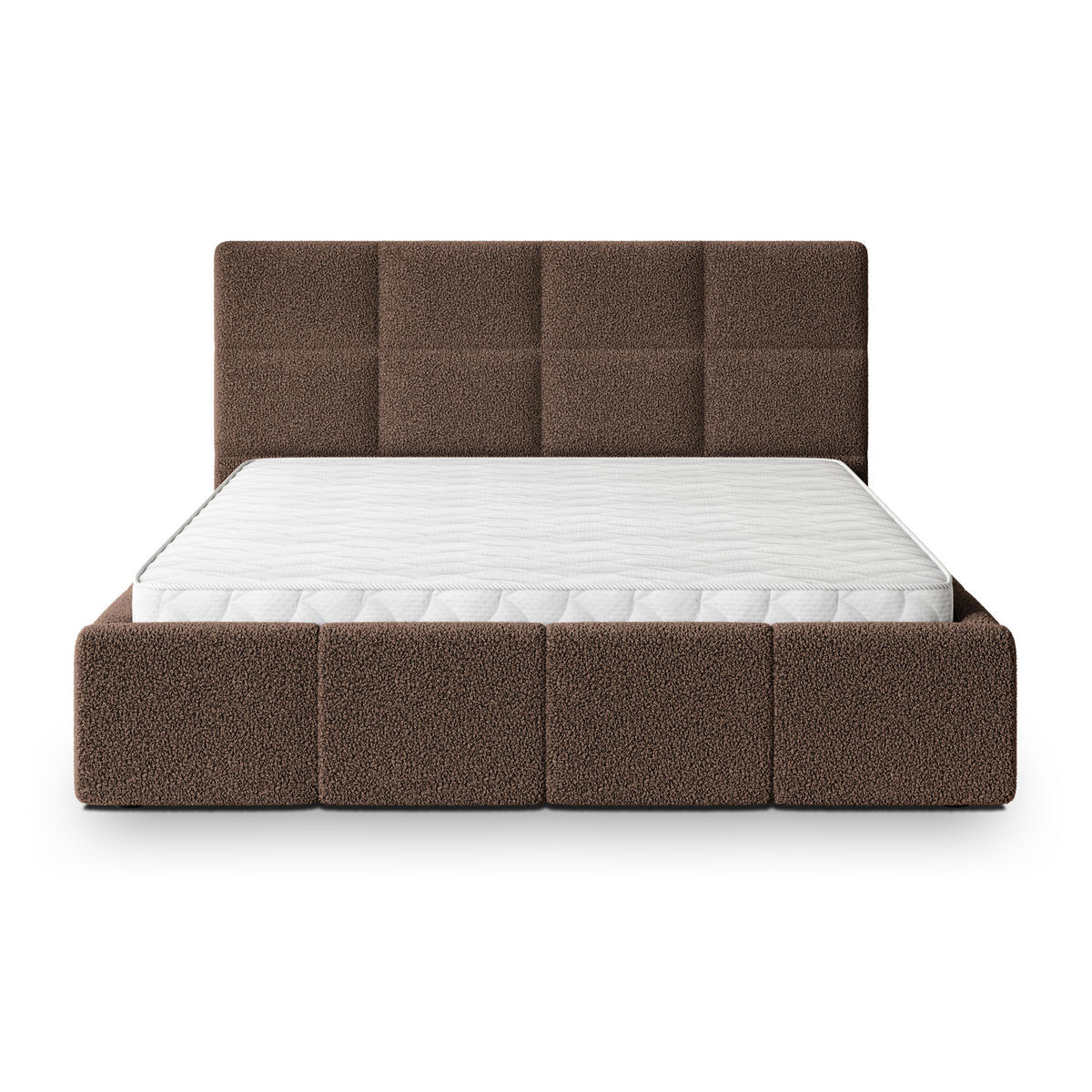POLSTERBETT COMO Q 120x200 cm mit Bettkästen - Braun - Braun, Holz/Textil - MASSENO