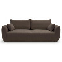 3-SITZER SCHLAFSOFA Zordo Chenille Braun - Schwarz/Braun, Kunststoff/Textil (238/91/102cm) - Selsey
