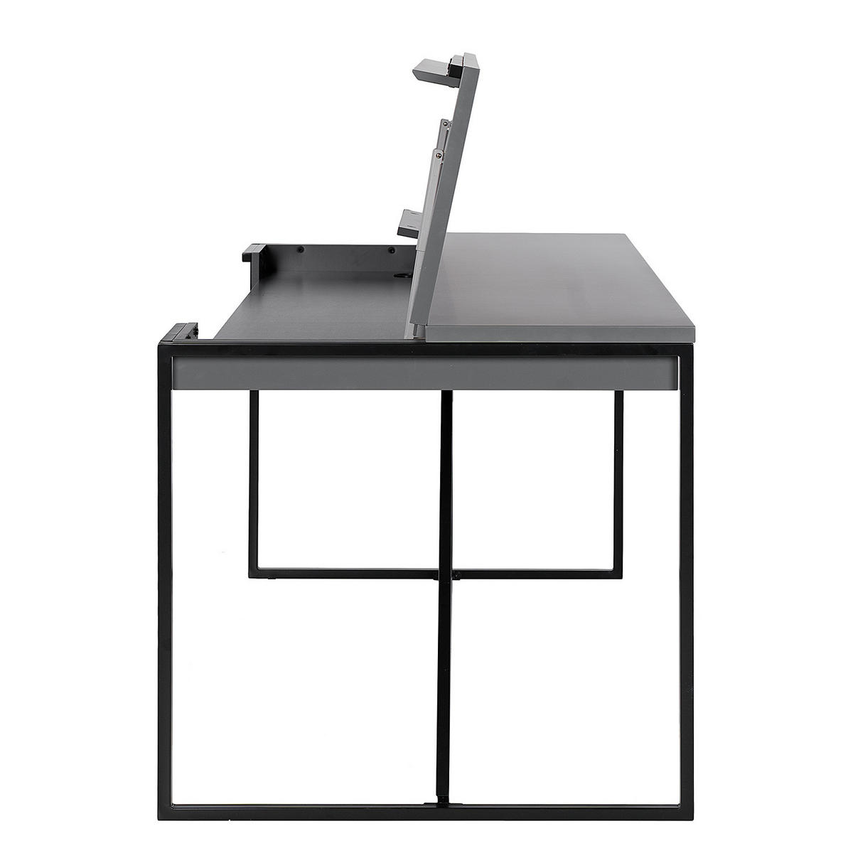 MULTIFUNKTIONSTISCH - Holzwerkstoff / Metall - Dunkelgrau, Holzwerkstoff/Metall (80/160/76cm) - home24