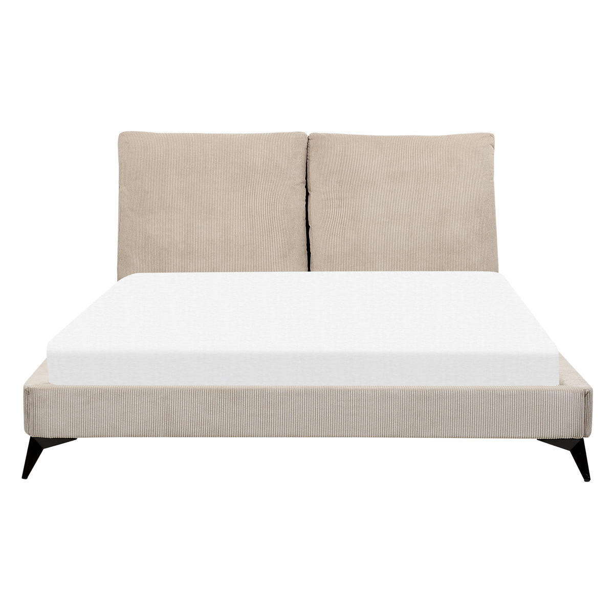 POLSTERBETT 160/200cm Taupe Melle - Taupe, Naturmaterialien/Textil (160/200cm) - Beliani