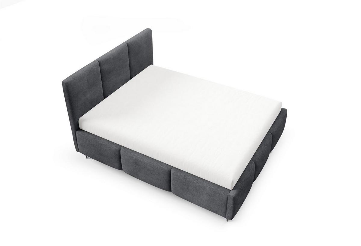 POLSTERBETT Miami Komplettset - Anthrazit, Holzwerkstoff/Textil (160/200cm) - Fun Möbel