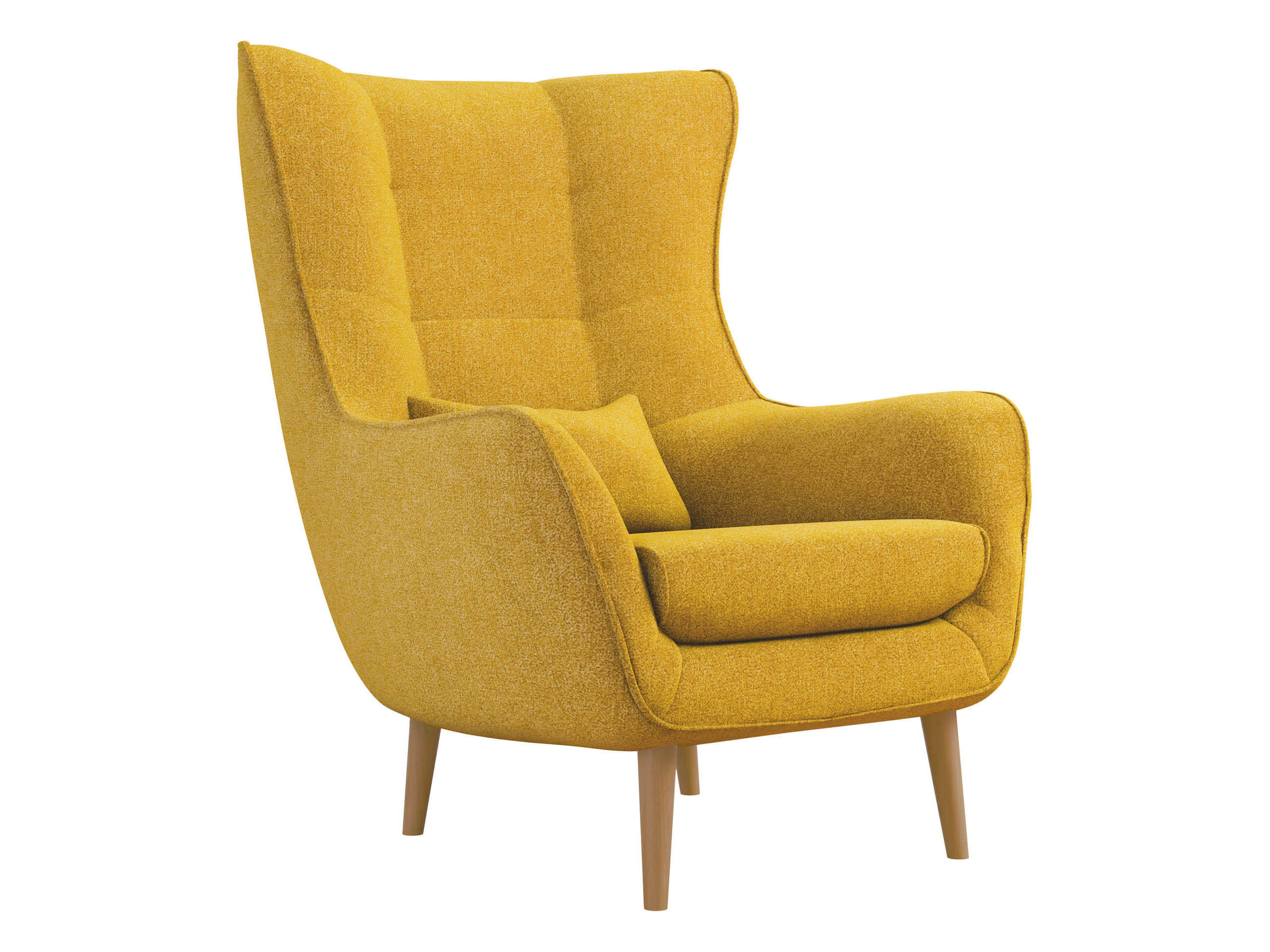 SESSEL Estjano - Beige/Gelb, Holz/Textil (80/106/95cm) - MIRJAN24