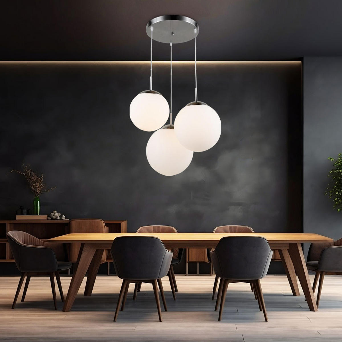 LED HÄNGELEUCHTE Metall Weiß - Weiß, Glas (52/52/80cm) - Globo Lighting