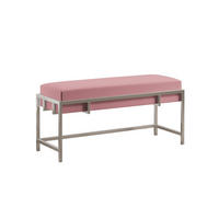 POLSTERBANK LAMO 80 cm Rosa, Chromgestell - Chromfarben/Pink, Textil/Metall (80/45/35cm) - Bettso