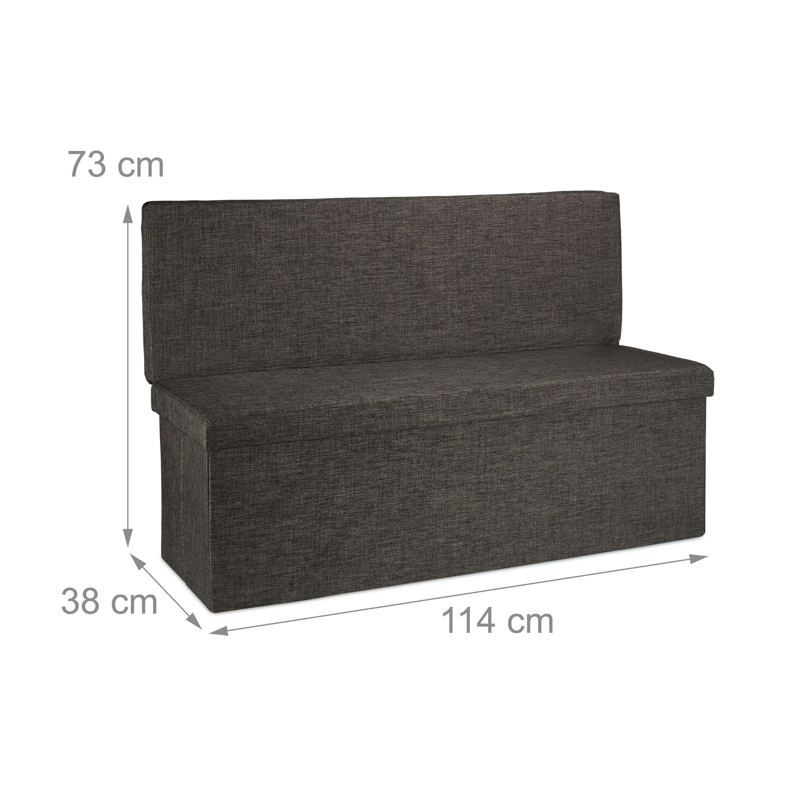 Thumbnail - Relaxdays Faltbarer, Dunkelbraun, Holzwerkstoff, Textil, 114x73x38 cm, Wohnzimmer, Hocker, Sitzhocker