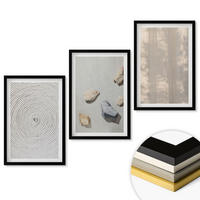 WANDBILDER 3er-Set - 40x60 cm Schwarzer Rahmen - Boho-Naturtexturen und -Strukturen - Schwarz, Kunststoff (40/60cm) - ArtPrintCave