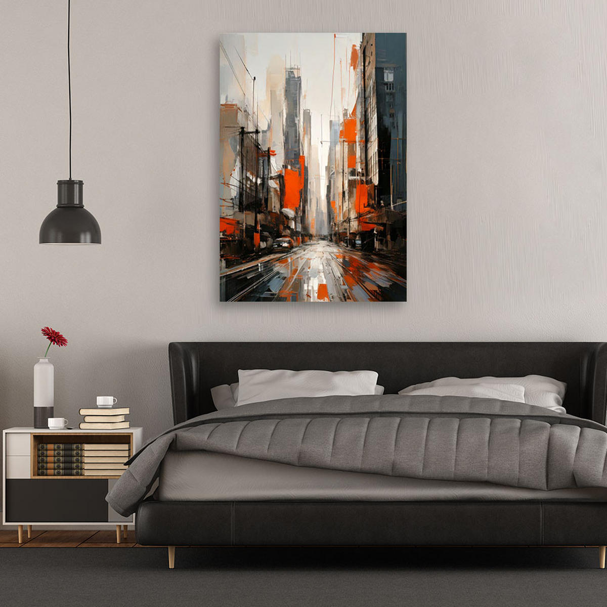 LEINWANDBILD Abstraktion 60x90cm - Orange, Textil (60/90cm) - Feeby