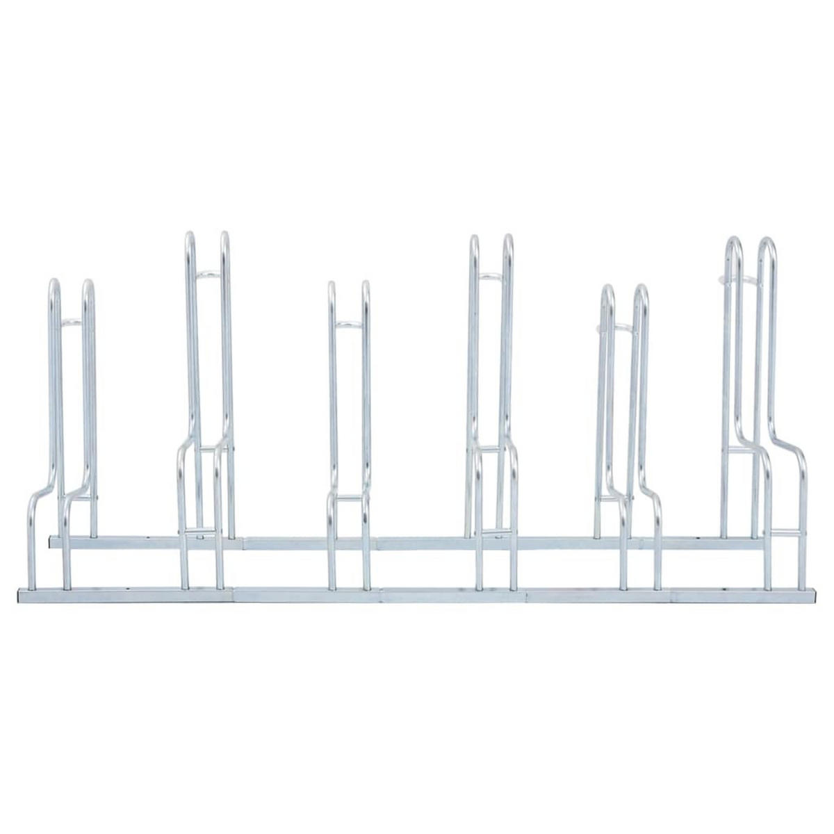 FAHRRADSTÄNDER Für 6 Fahrräder Freistehend Verzinkter Stahl - Silberfarben, Metall (41/73/164cm) - vidaXL