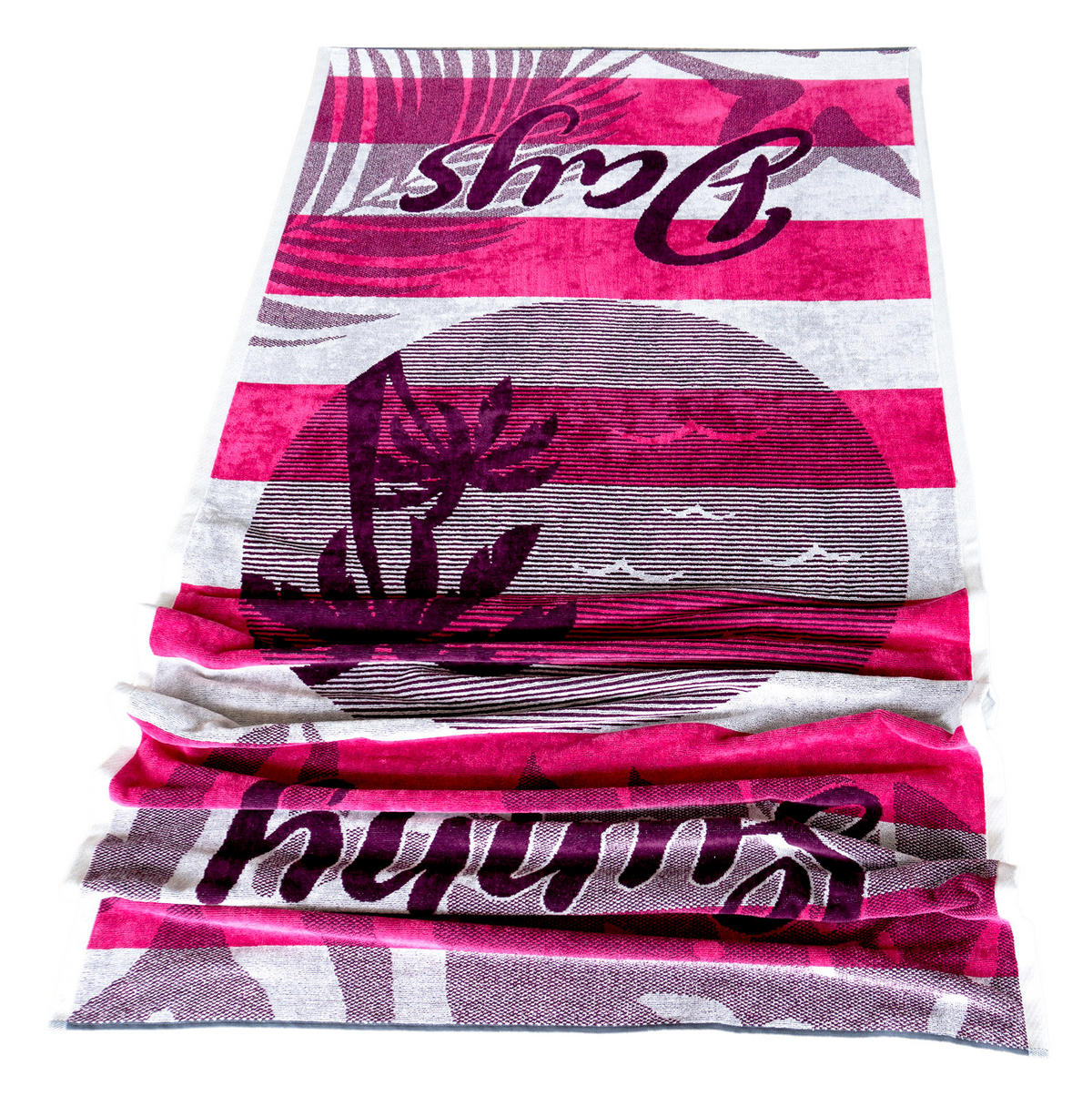 STRANDTUCH Las Palmas Pink 90x180 cm - Pink, Naturmaterialien (90/180cm) - Lashuma