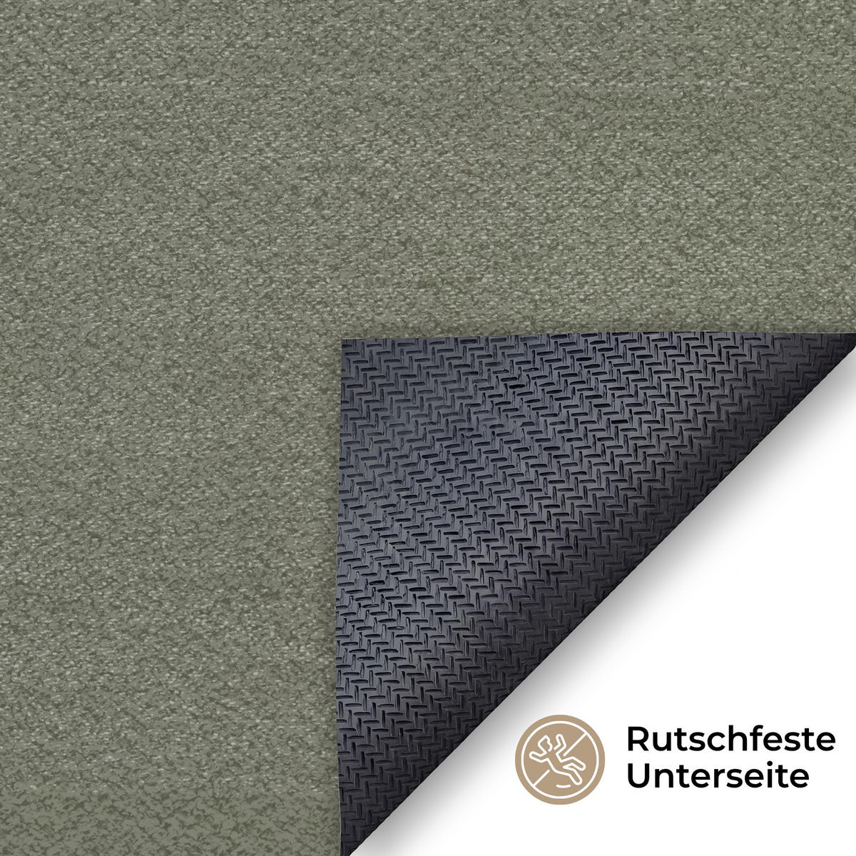 FUSSMATTE Japandi - Grün - Abstrakt - Modern Schmutzfänger 180x120 cm - Olivgrün, Kunststoff (180/120cm) - MuchoWow