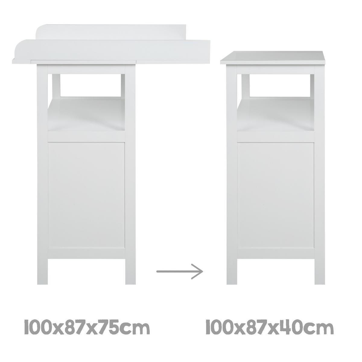 BABYZIMMER-SET Hamburg mit Schubladen, 2-teilig - Weiß, Holzwerkstoff (66/76/123cm) - Roba