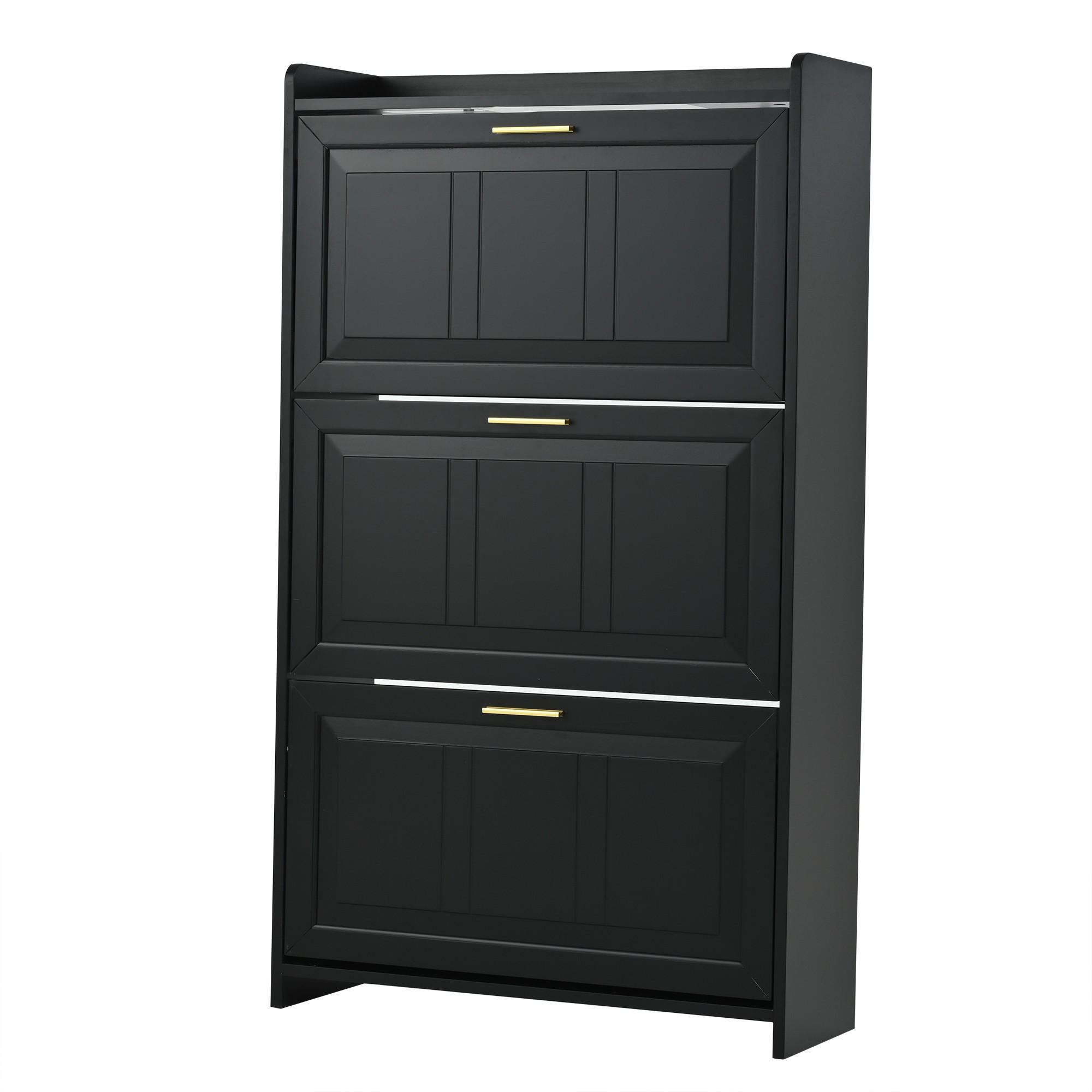 SCHUHSCHRANK Schwarz MDF 6 Fächer 70x24x120cm Stauraum - Schwarz, Holzwerkstoff (24/120/70cm) - FLIEKS