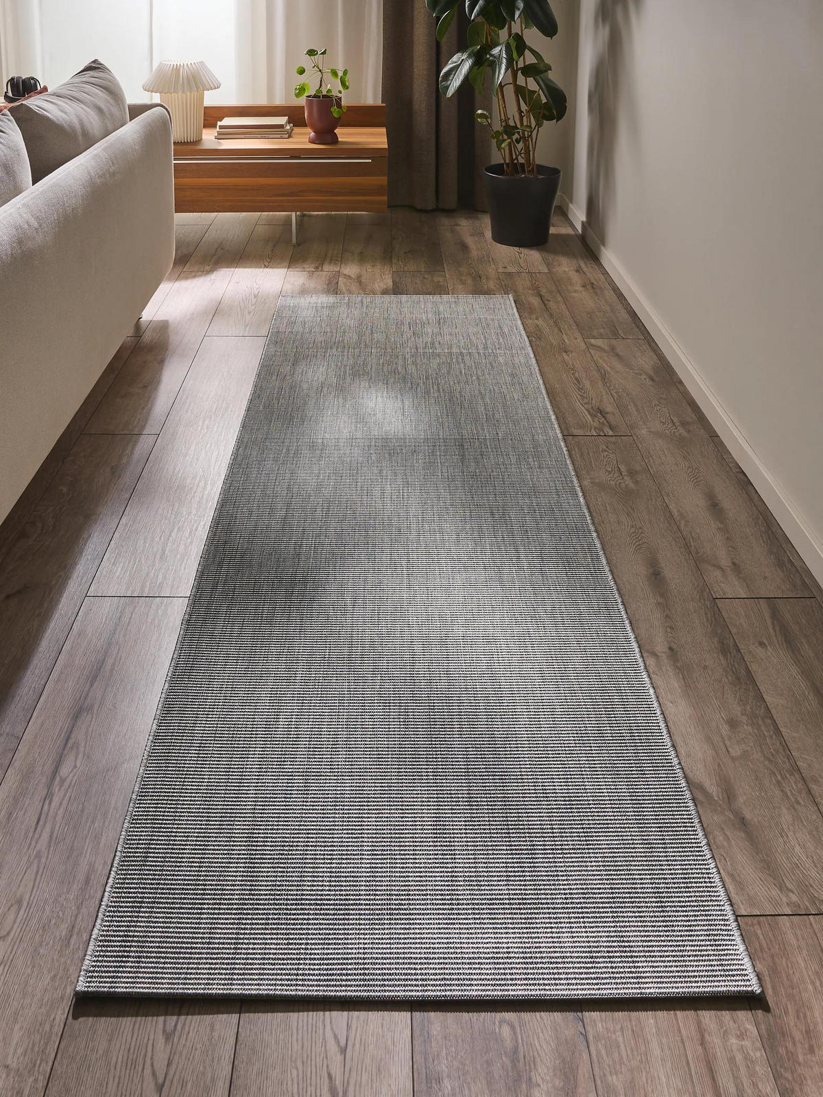 OUTDOORLÄUFER Metro Hellgrau 80x240 cm - Hellgrau, Textil (80/240cm) - benuta Nest