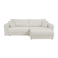 ECKSOFA Oreo L-Form Mit Bettkasten Und Schlaffunktion Quelle-Stoff Ecru Rechts - Ecru, Holz (247/143cm) - Kaiser Möbel