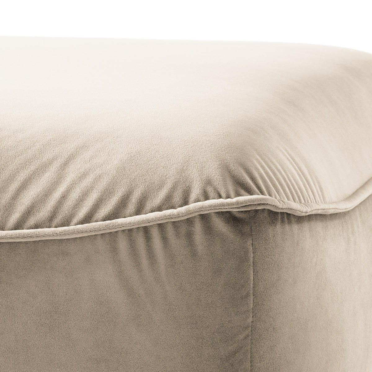 POLSTERHOCKER - Beige/Schwarz, Kunststoff/Textil (99/40/82cm) - home24