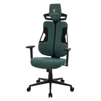 HERNÍ ŽIDLE s látkovým potahem v zelené barvě, individuálně nastavitelná - černá/zelená barva, kov/textil (69/142/68cm) - ML-DESIGN