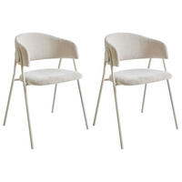 ESSZIMMERSTUHL 2er-Set Hellbeige Alanson - Beige, Textil (56/75/54cm) - Beliani