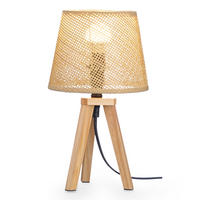 NACHTTISCHLAMPE Boho Natural 32 cm - Beige, Holz (18/18/32cm) - Giftdecor