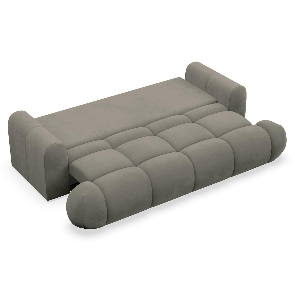 3-MÍSTNÁ POHOVKA Ombo Doce Tmavě béžová voděodolný samet - černá/antracitová, textil/plast (250/92/110cm) - Selsey