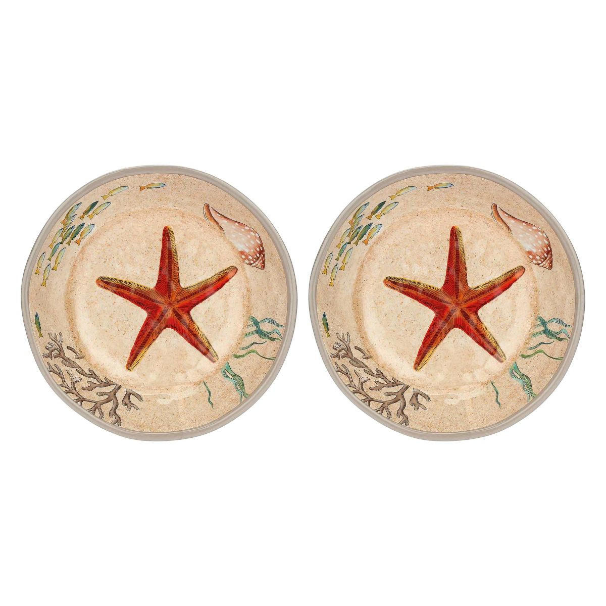 TELLER tief / Suppenteller Ø 19,5 cm Sea Life Set mit 2 Stück - Multicolor, Kunststoff (19.5cm) - Rose & Tulipani