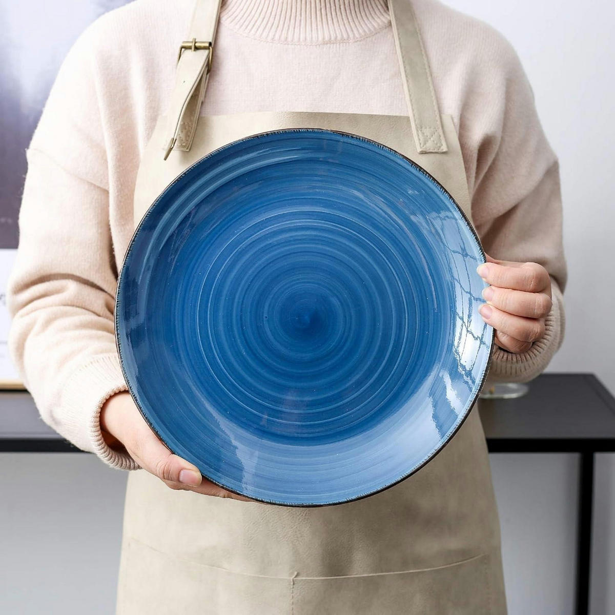 SPEISETELLER Bella 8 teiliges Set Steingut 27 cm Dunkelblau - Blau, Keramik (27/27/2.8cm)