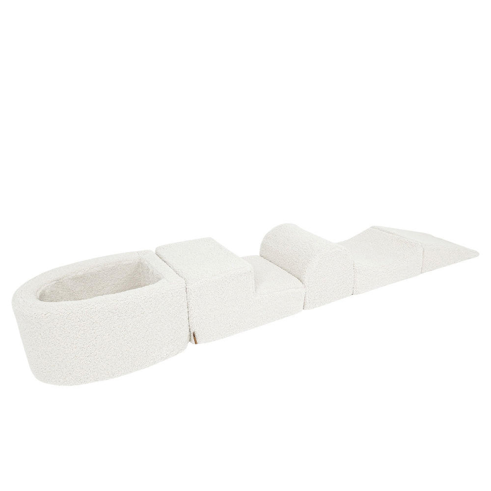 BÄLLEBAD klein mit Schaumstoff Bausteinen, Bearly, Weiß - Weiß, Textil (250/45/30cm) - MeowBaby