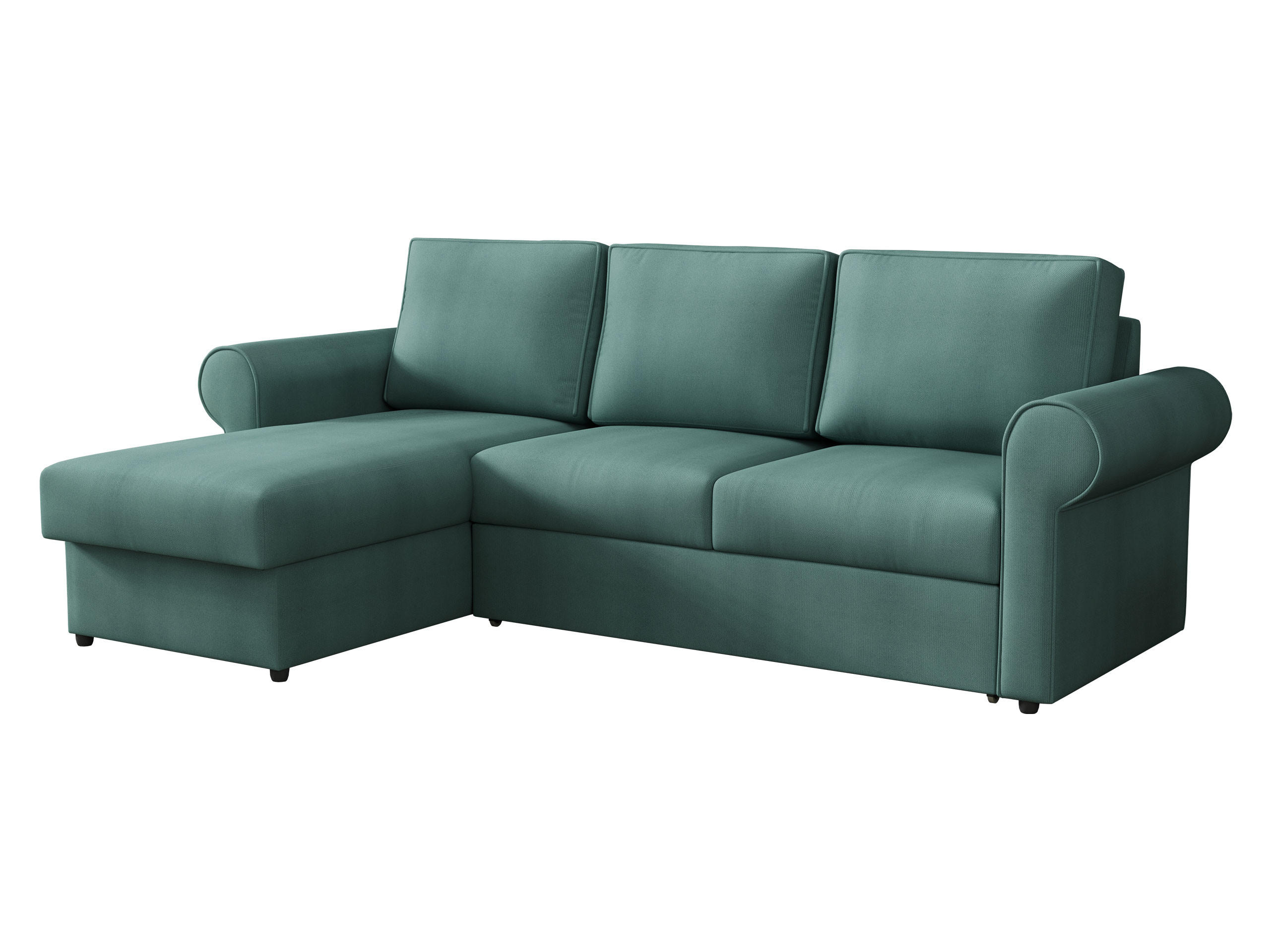 ECKSOFA Monaco - Türkis/Schwarz, Holz/Textil (246/155cm) - MIRJAN24