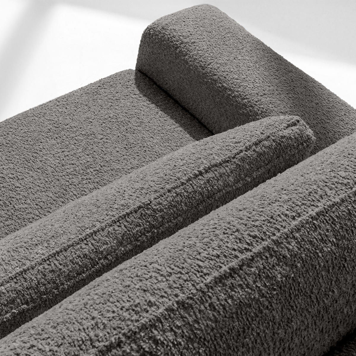 3-SITZER SCHLAFSOFA MOLLIS, Bouclé, Dunkelgrau - Dunkelgrau, Holz/Holzwerkstoff (250/93/108cm) - KONSIMO®