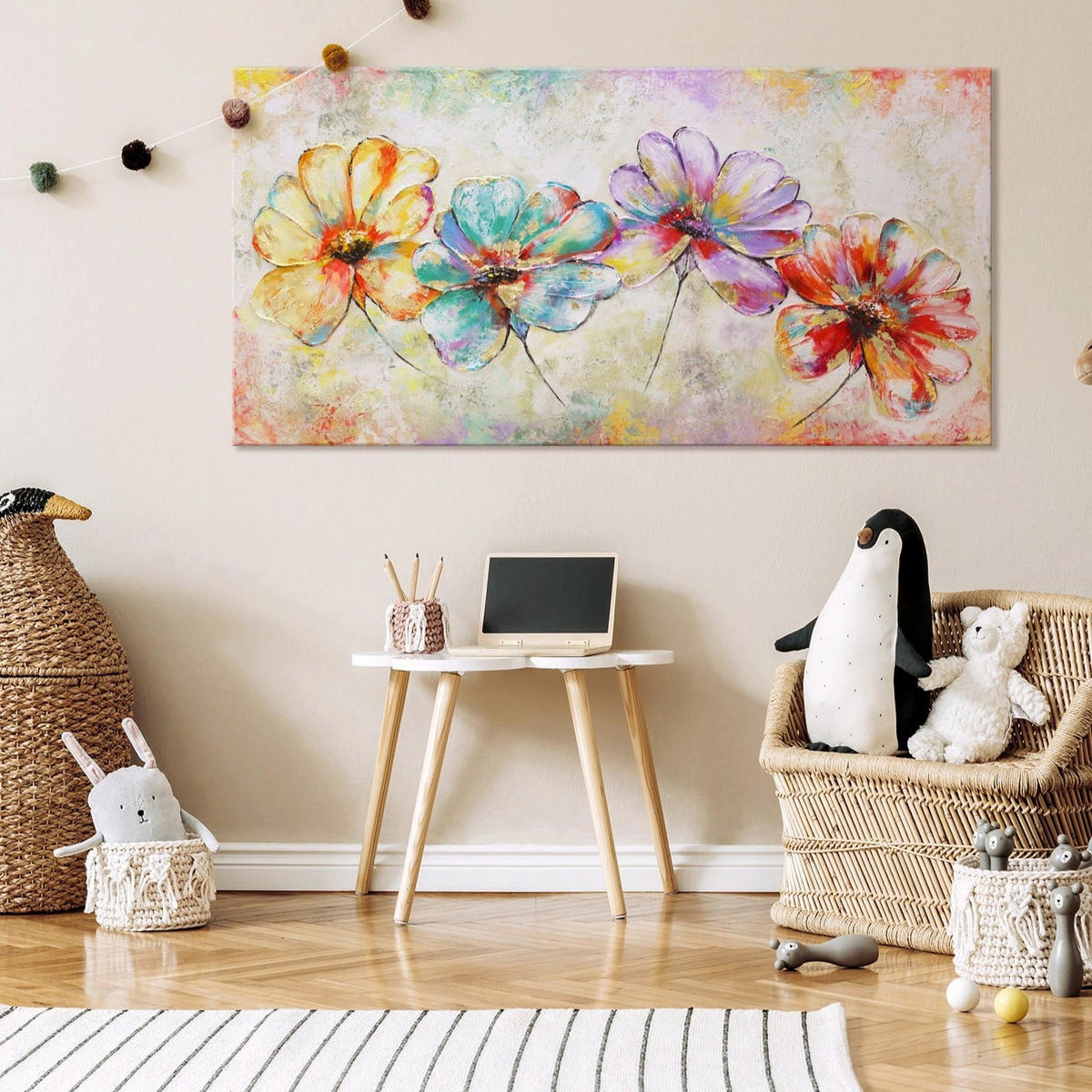 GEMÄLDE Sonnenaufgang auf Keilrahmen 100x50 cm - Multicolor, Holz (100/50cm) - YS-art gallery