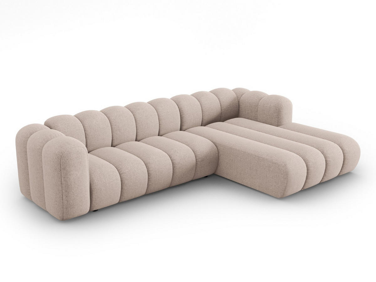 ECKSOFA modular rechts Lupine aus Chenille-Stoff beige 4 Sitzplätze - Beige, Textil (177/290cm) - Micadoni