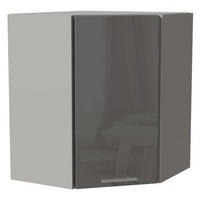 ECKHÄNGESCHRANK Essen W10/60 Grau Hochglanz / Grau Matt 60 / 60 / 72cm - Grau, Holz/Holzwerkstoff (60/72/60cm) - Feldmann-Wohnen