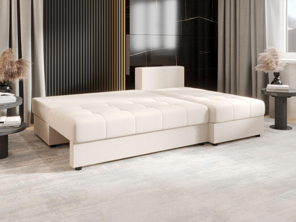 ECKSOFA MOS L Cosmic 10 Rechts mit Schlaffunktion - Beige, Textil (200/143cm) - Bedante