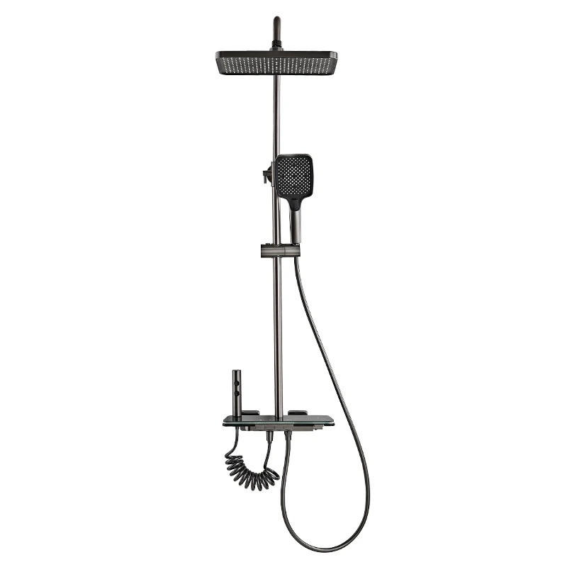 ÜBERKOPFBRAUSESET LED Atmosphärenlicht Grau - Grau, Metall (32/110/21cm) - Kaket