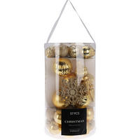 WEIHNACHTSSCHMUCK Set 57-teilig - Goldfarben, Kunststoff (21/37/21cm) - Home Styling Collection