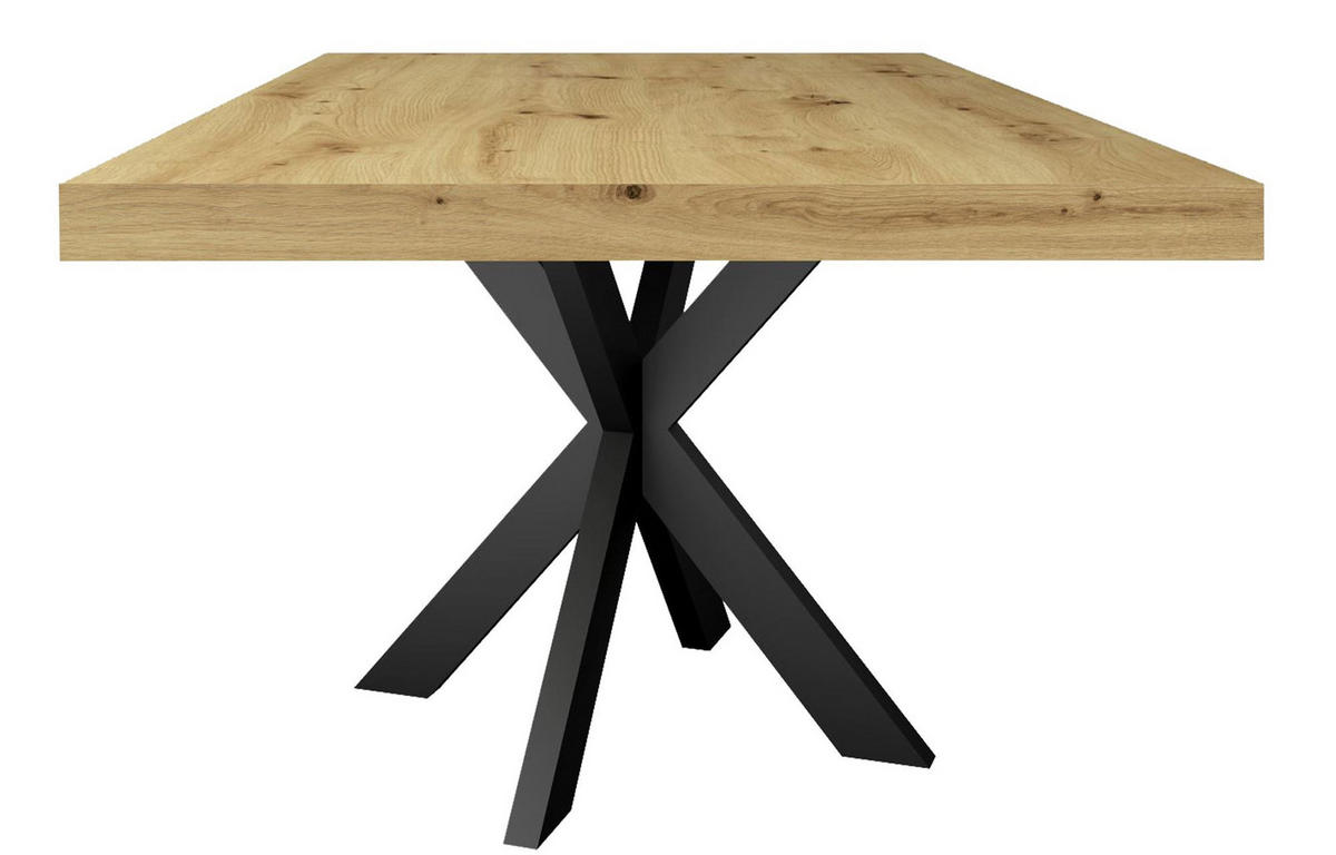 ESSTISCH Elgin 1 210x80x100 Metall+Holzwerkstoff Schwarz/Asteiche - Schwarz/Eiche Artisan, Holzwerkstoff (210/100/80cm) - 58aufmkessel