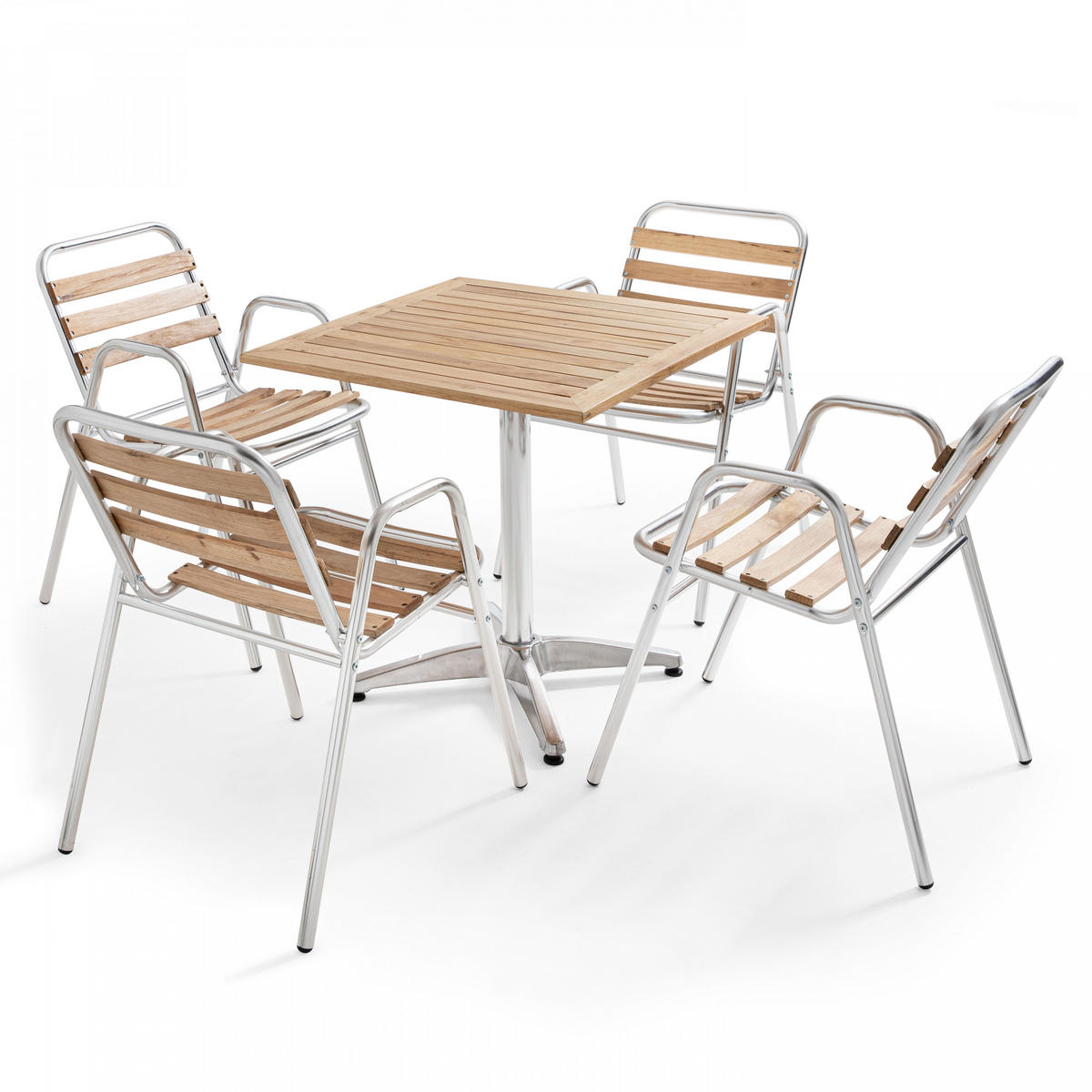 GARTENTISCH quadratisch, Grau - Grau, Holz (70/70/70cm) - Oviala