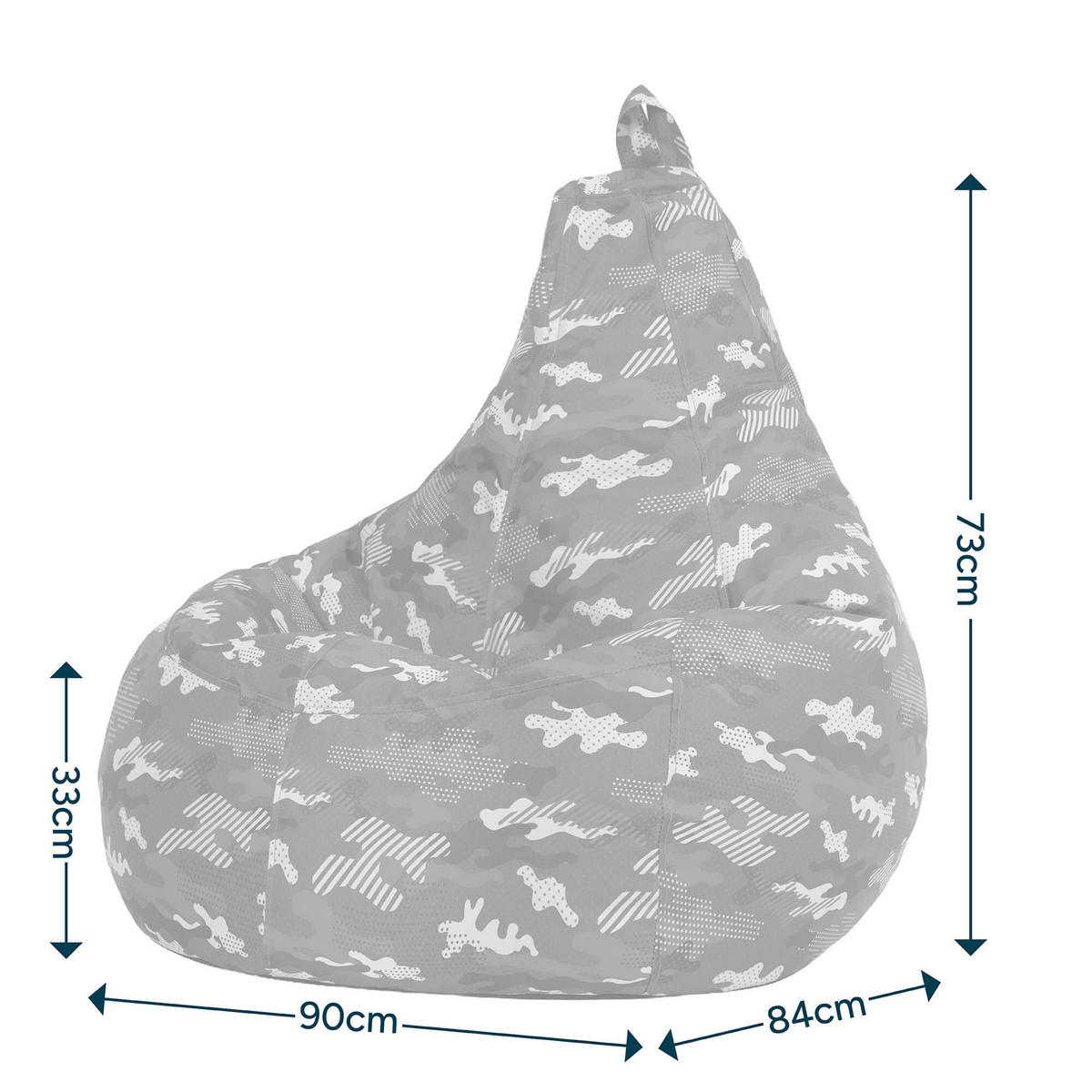 SITZSACK Gaming Camouflage - Blau, Textil (90/73/84cm) - icon