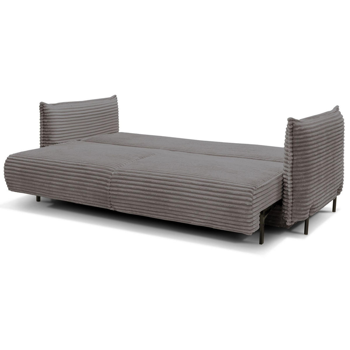 SOFA Amalfi greige mit Schlaffunktion - Taupe/Schwarz, Textil/Metall (226/90/105cm) - Selsey