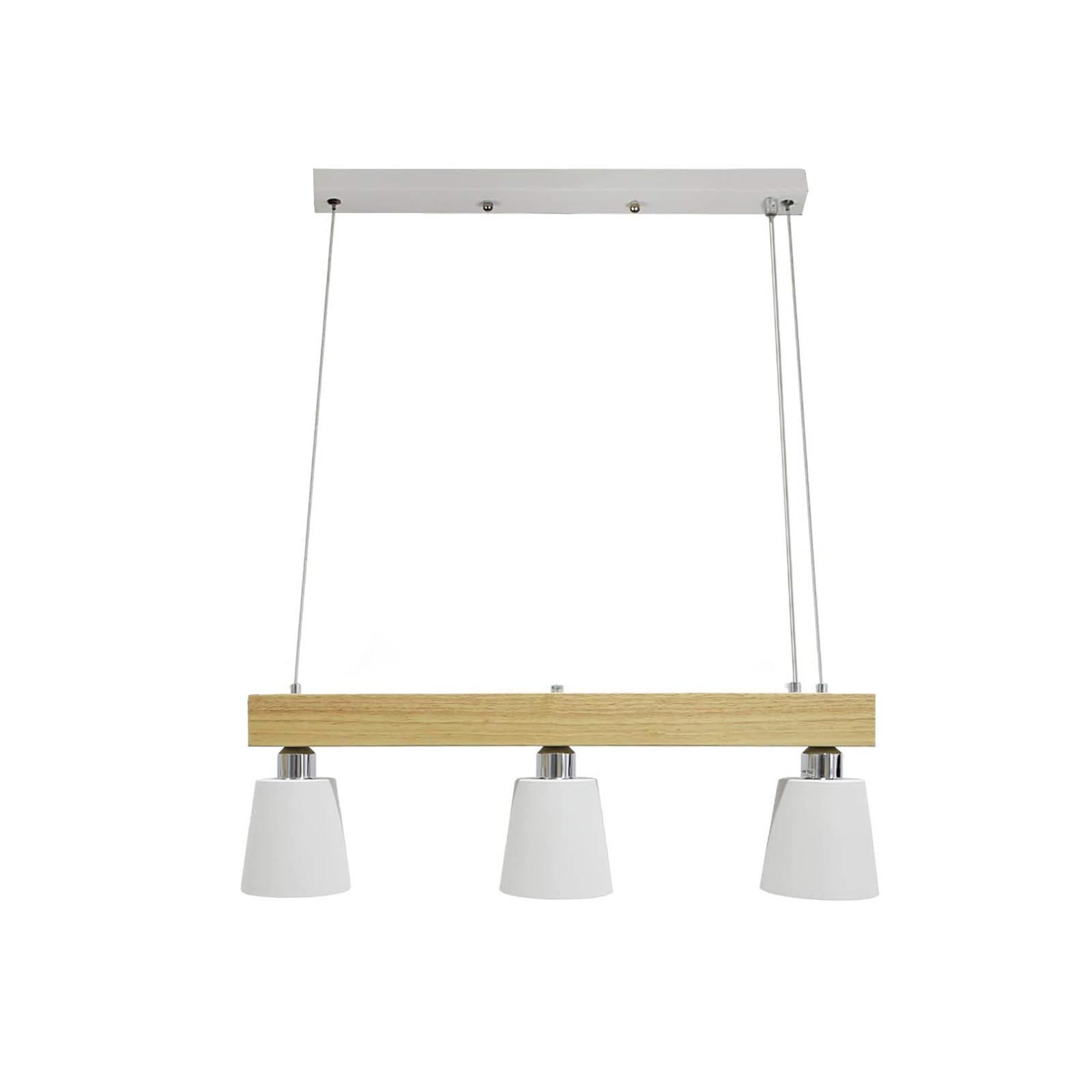 HÄNGELEUCHTE Formel 3-flammig 70/14/23 cm - Weiß, Holzwerkstoff (70/14/23cm) - Nettlife