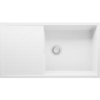 SPÜLBECKEN Ibiza, 2-er set Alles Weiß 90/50 cm 1 Becken + Ablauf-Set ab 60er Unterschrank - Weiß, Kunststoff (90/19/50cm) - Primagran