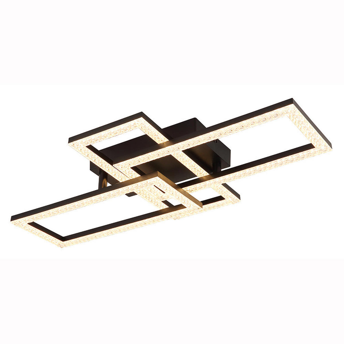 LED DECKENLEUCHTE Kristalle Schwarz - Schwarz, Metall (61.4/34/9.3cm) - Globo Lighting