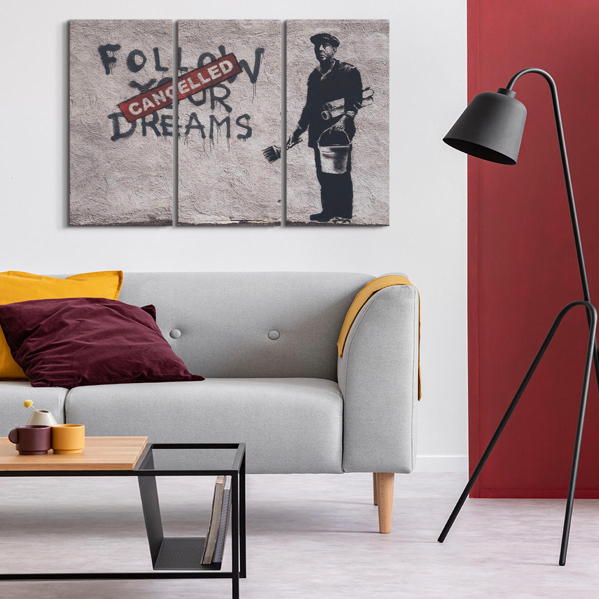 LEINWANDBILD 3-tlg. 90x60 cm - Multicolor, Holz (90/60cm) - LUMASOUL