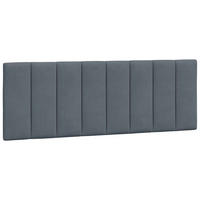 KOPFTEIL-KISSEN Dunkelgrau 120 Cm Samt - Dunkelgrau, Naturmaterialien - vidaXL