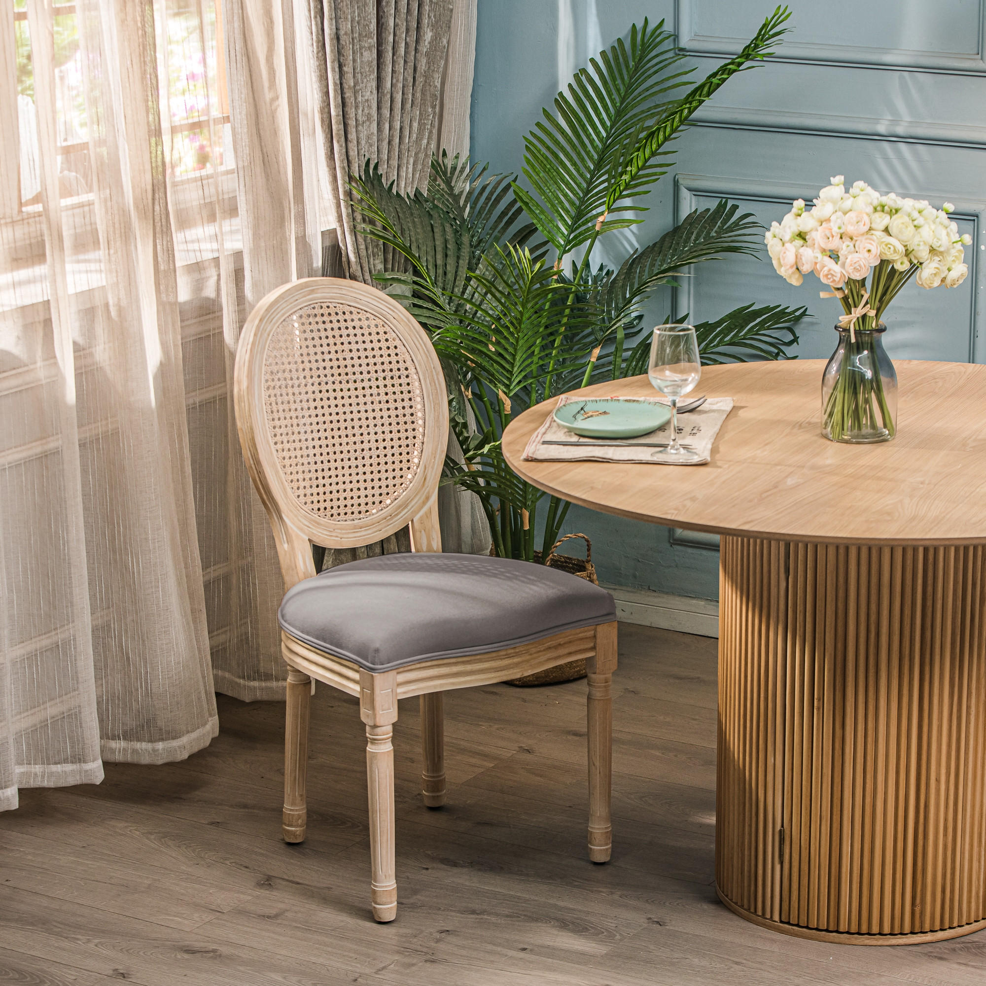 STUHL 2er-Set Holz Grau - Grau, Holz (50/95/58cm) - Nordlys